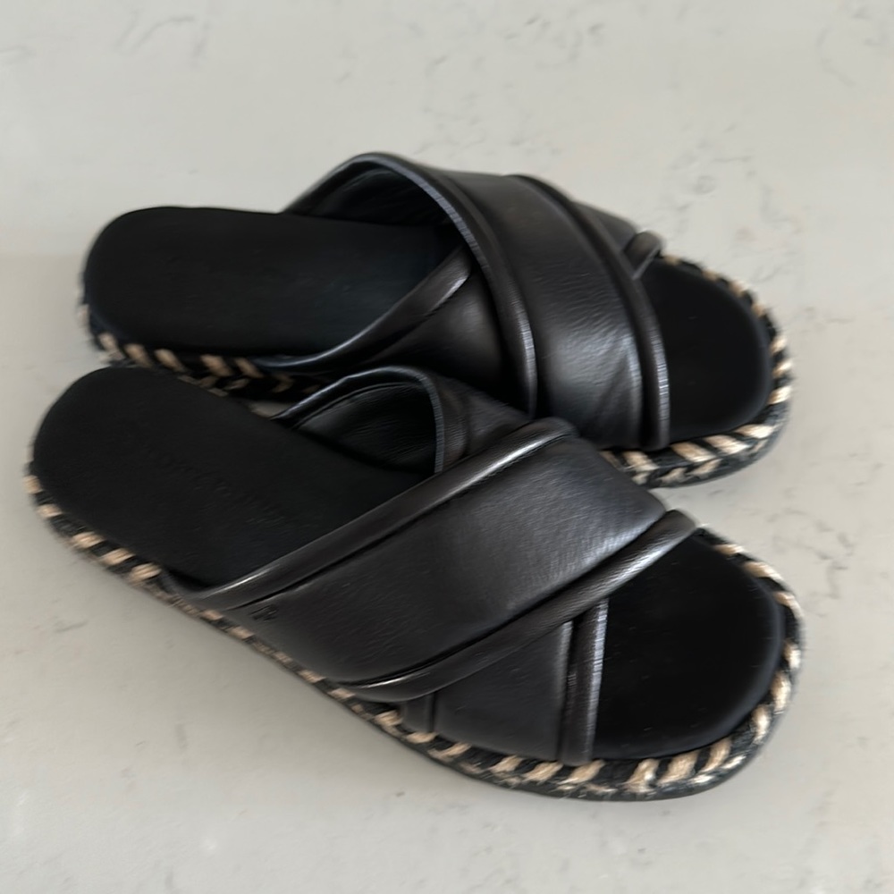 Tory Burch Leather Espadrille Slides!